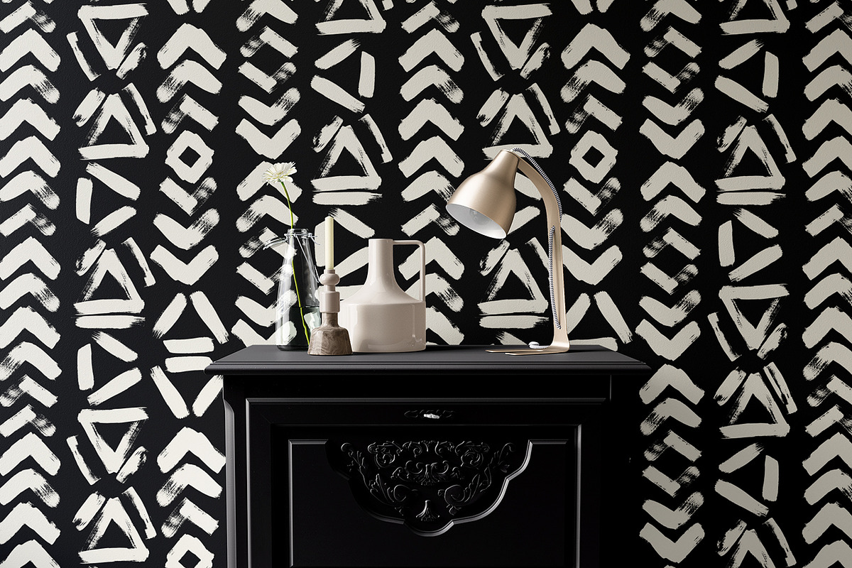 Dark Brush Painted Tribal, a Wallpaper Graphic by MalyskaStudio (Photo 14 of 16)