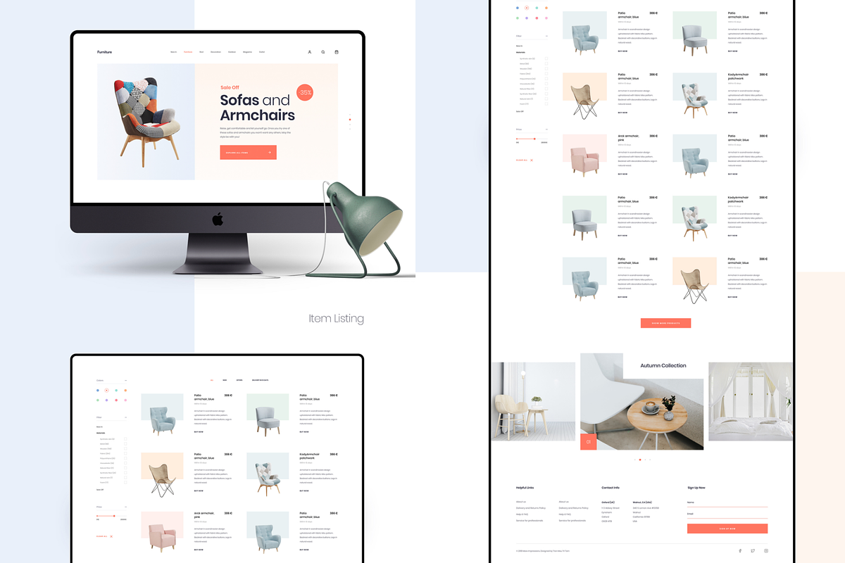 Furniture Website UI, an UI Kit Template by KreyaParekh (Photo 4 of 4)