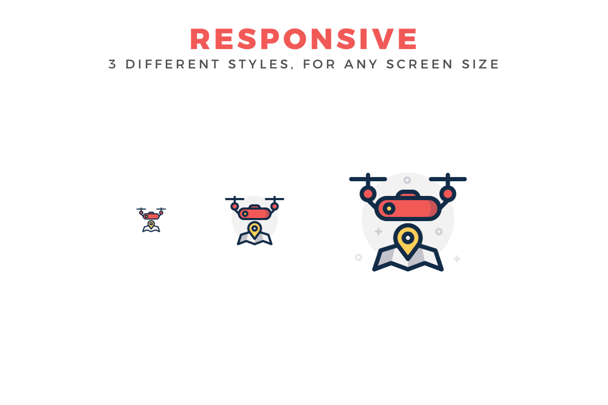 Responsive Drone Icon Set, an Icon by fortyfive (Photo 2 of 3)