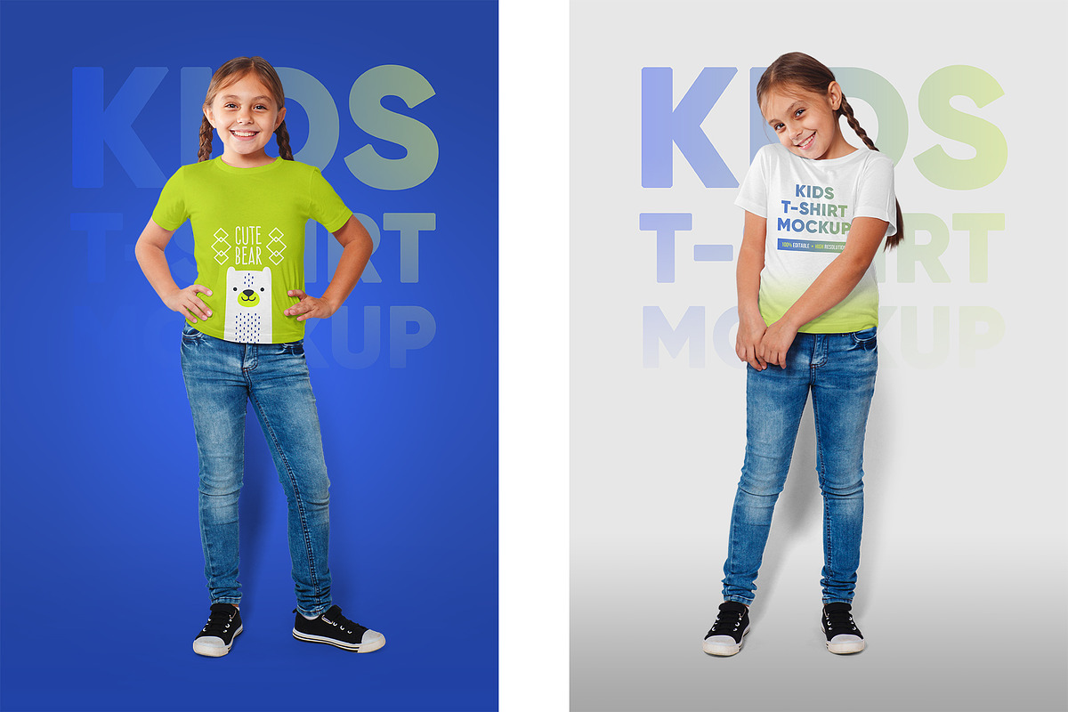 Mixed Kids T-Shirt PSD Mockups Vol5, a Shirt Mockup by Hi, Mock-Up! (Photo 13 of 15)