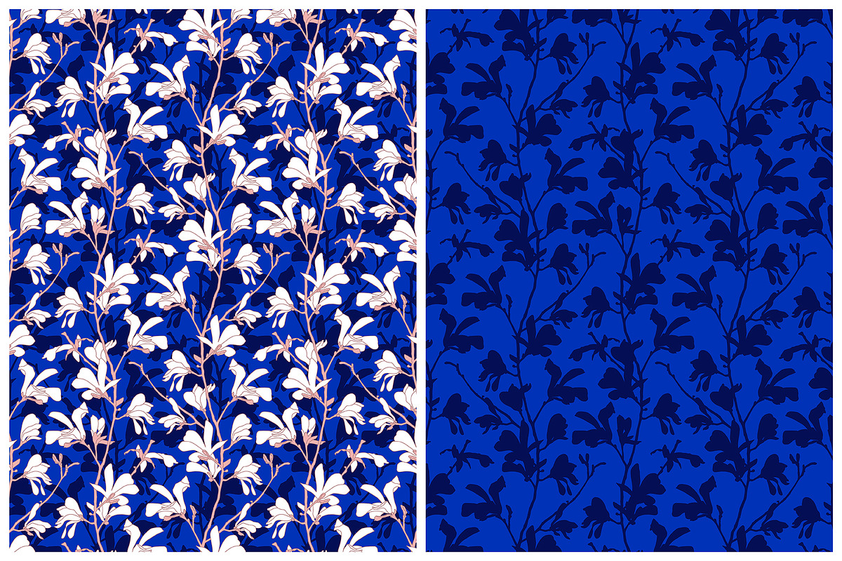 Magnolia flowers blooming set, a Pattern Graphic by Krolja (Photo 4 of 9)