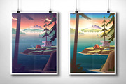Summer mountain lake landscape, a Wallpaper Graphic by VectorVision (Thumbnail 9 of 11)