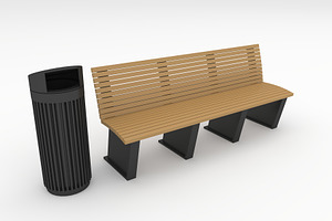 3D Model Bench Park 42