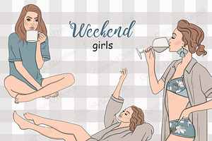 Weekend Girls, a Person Illustration by GlamArtZhanna