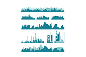 Many tall skyscraper buildings a set, an Object Illustration by Nenahliadava Design