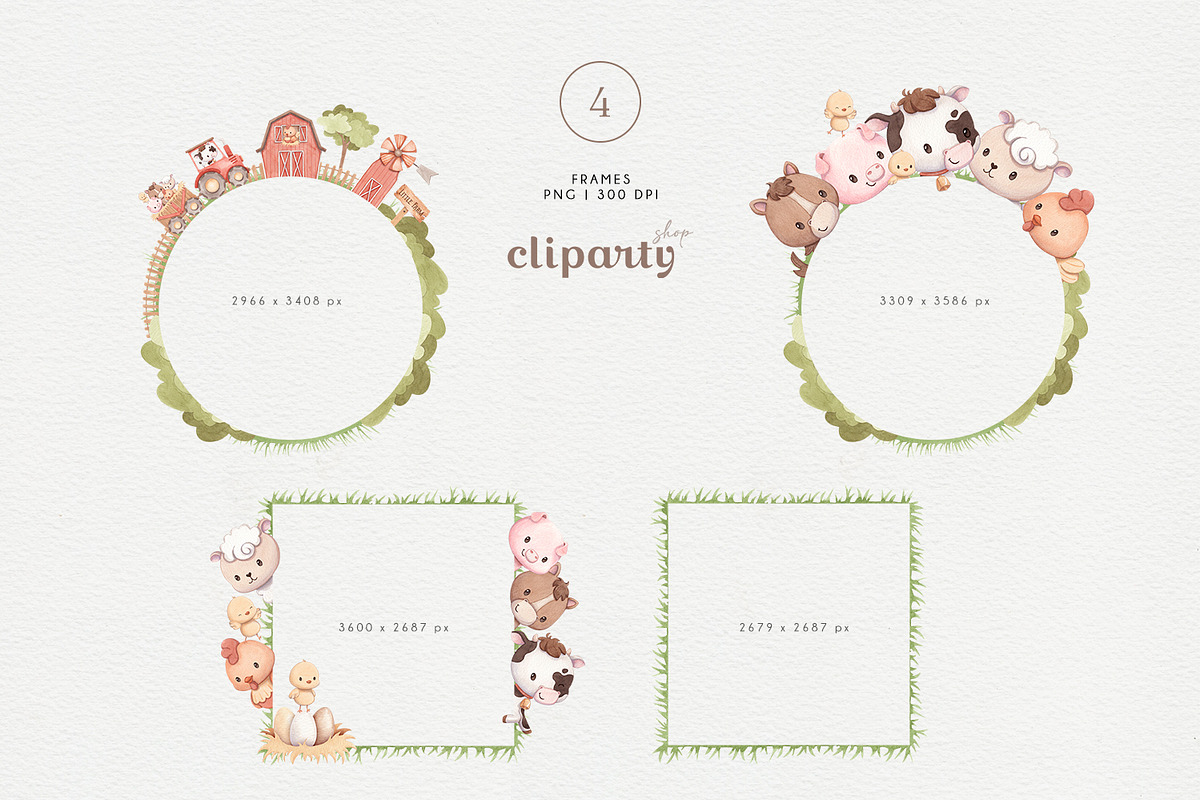 Farm Animals - Watercolor Clipart, an Animal Illustration by Gau Silva Studio (Photo 6 of 8)