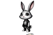 Cute Subculture Bunnies PNG Set, an Animal Illustration by DoubleTwists (Thumbnail 3 of 5)