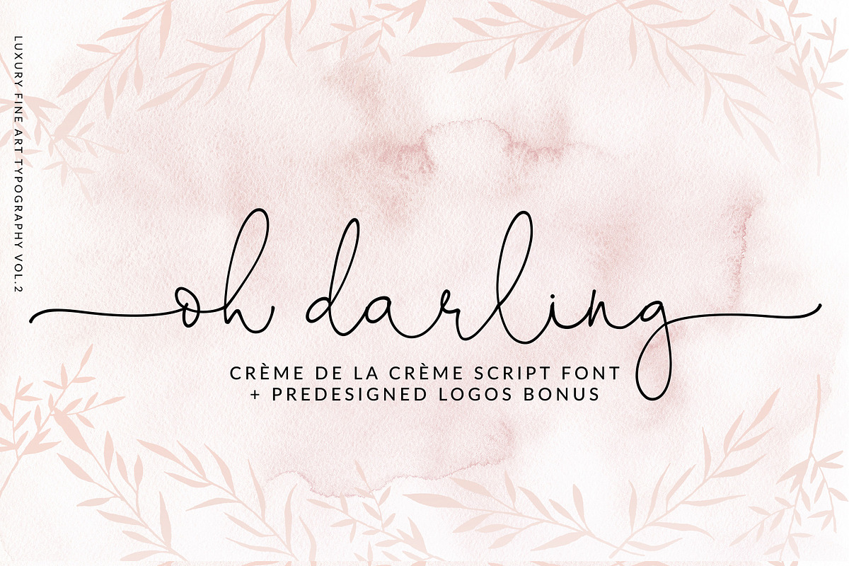 Oh Darling- Ethereal Script Font, a Script Font by PeachCreme