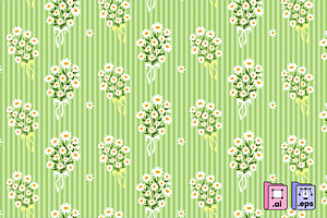 Charming Daisy Stripe Pattern