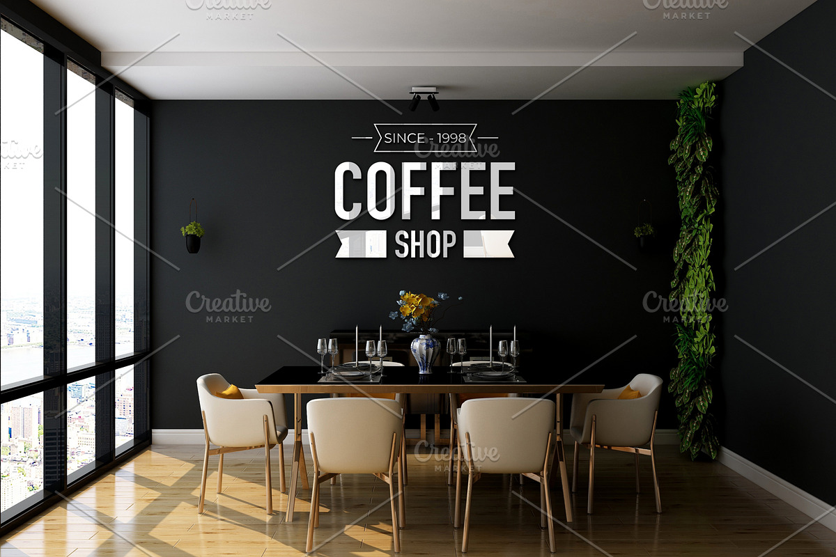 Cafe or Restaurant Wall Mockup, a Product Mockup by Ayy (Photo 9 of 15)