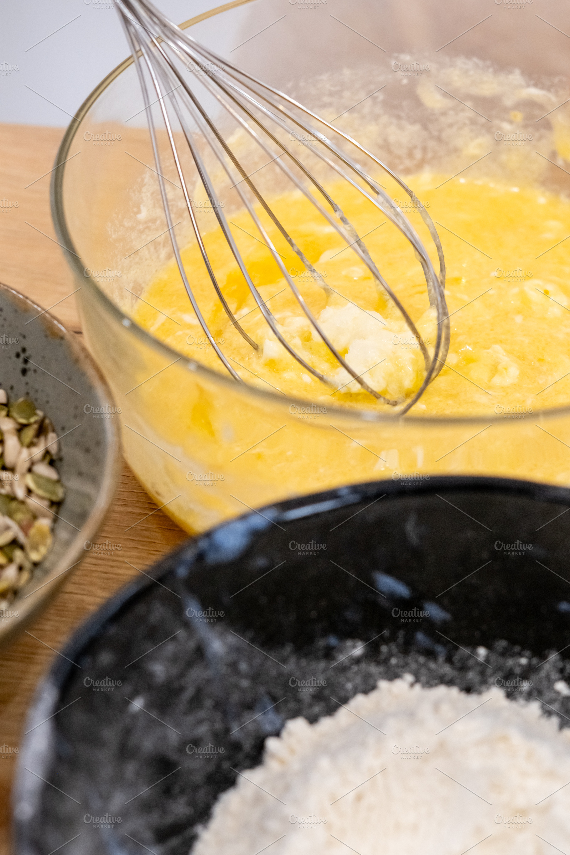 Cooking food whisking process batter pastry bowl, a Food & Drink Photo by Photo Drive Studio