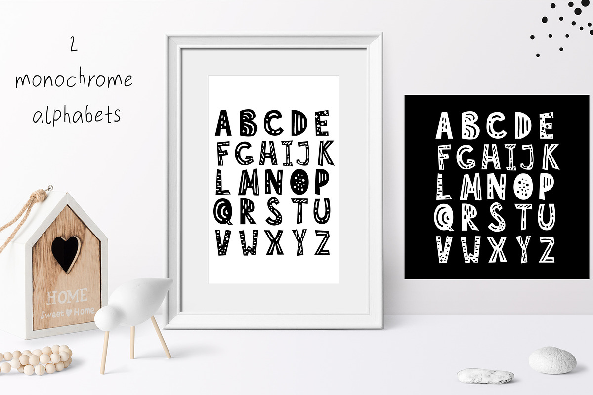 Scandinavian Monochrome Cute Animals, a Background Graphic by Irene_Boiko_ART (Photo 8 of 8)