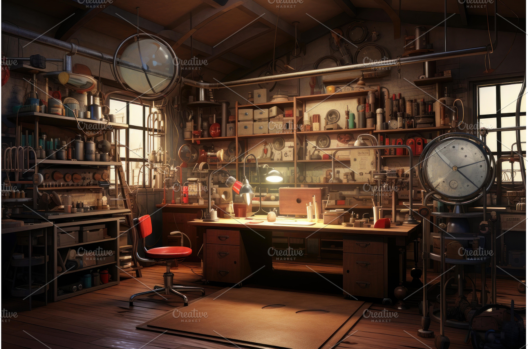 Vintage laboratory interior with, a Technology Photo by Ylivdesign