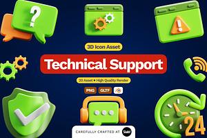 3D Technical Support Icon