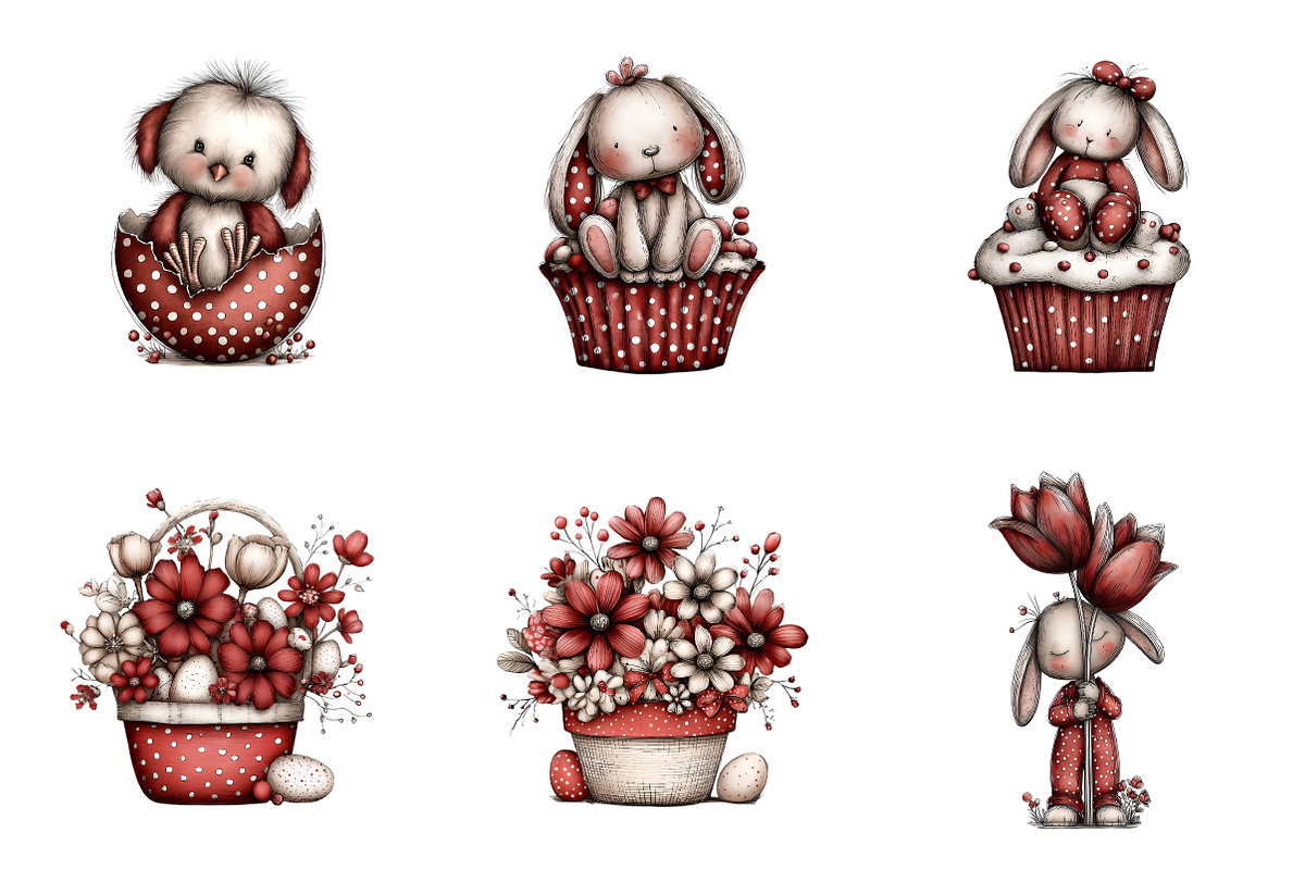 Whimsical Easter Clipart, an Illustration by SinaCreation (Photo 3 of 11)