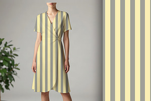 Butter Yellow and Grey Stripe 2