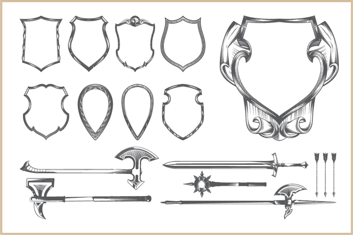 Heraldic element collection, a Decorative Illustration by MaximGertsen (Photo 3 of 6)