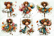 Watercolor Whimsical Fairy Clipart, an Illustration by Creative Art (Thumbnail 5 of 11)