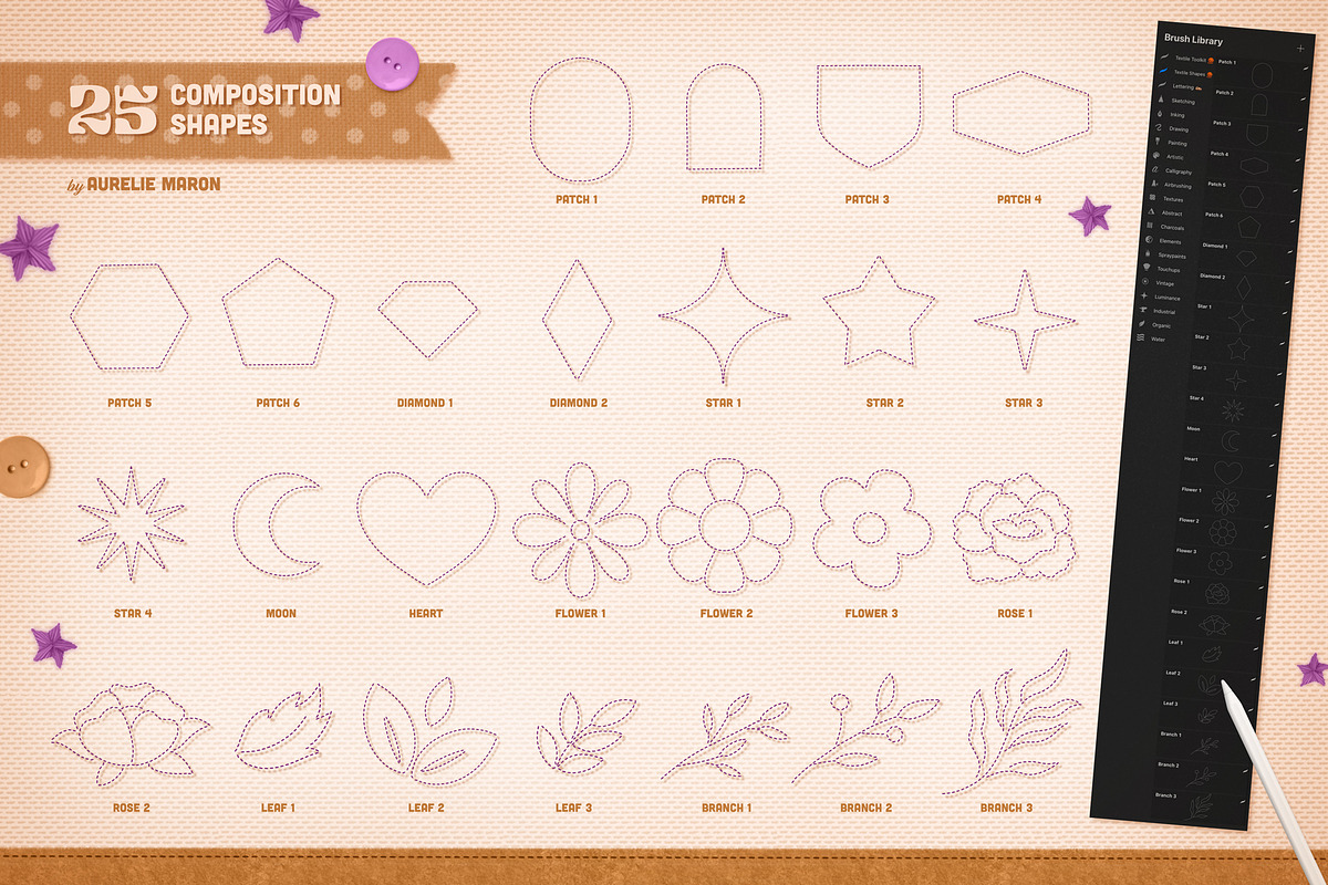 Textile Lettering Toolkit, a Brush Add-On by Aurelie Maron (Photo 3 of 6)
