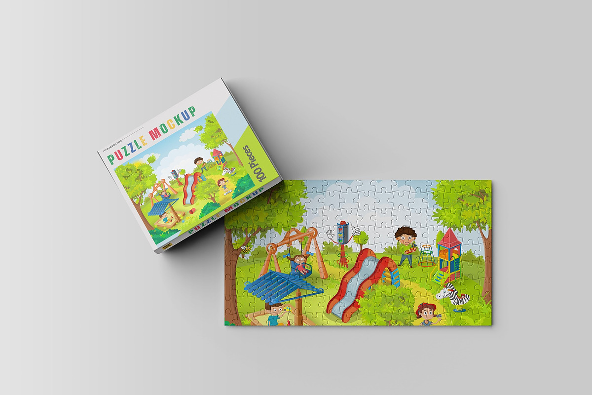 Puzzle Mockup, a Books & Magazine Mockup by hokagata (Photo 3 of 6)