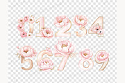 Pink Flowers Alphabet Clipart, a Decorative Illustration by GlamArtZhanna (Thumbnail 8 of 8)