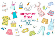 Summertime illustration set, an Object Illustration by Illustrationsforteachers (Thumbnail 1 of 3)