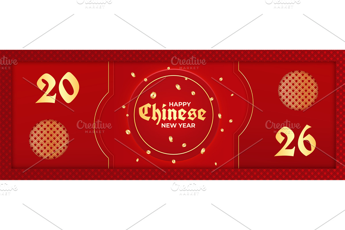 Chinese papercut banner. Happy new, an Object Illustration by Stock-Smart-Start