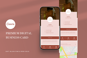 Beauty Digital Business Card Canva, a Landing Page Template by batang