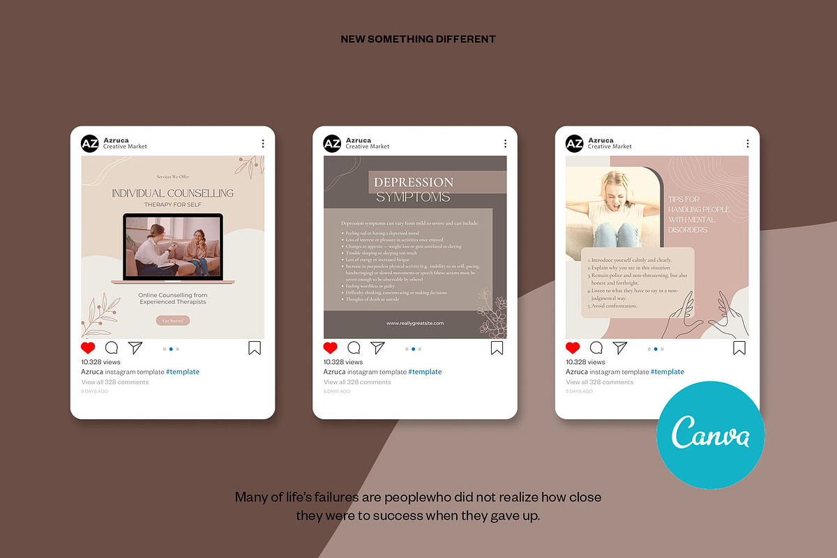 Mental Health Instagram | CANVA, a Social Media Template by Azruca