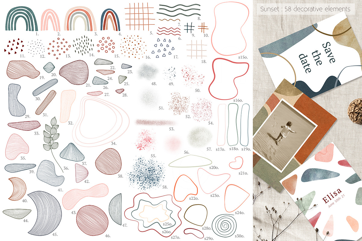 4 colors combinations of shapes, a Texture Illustration by marie dricot (Photo 10 of 14)