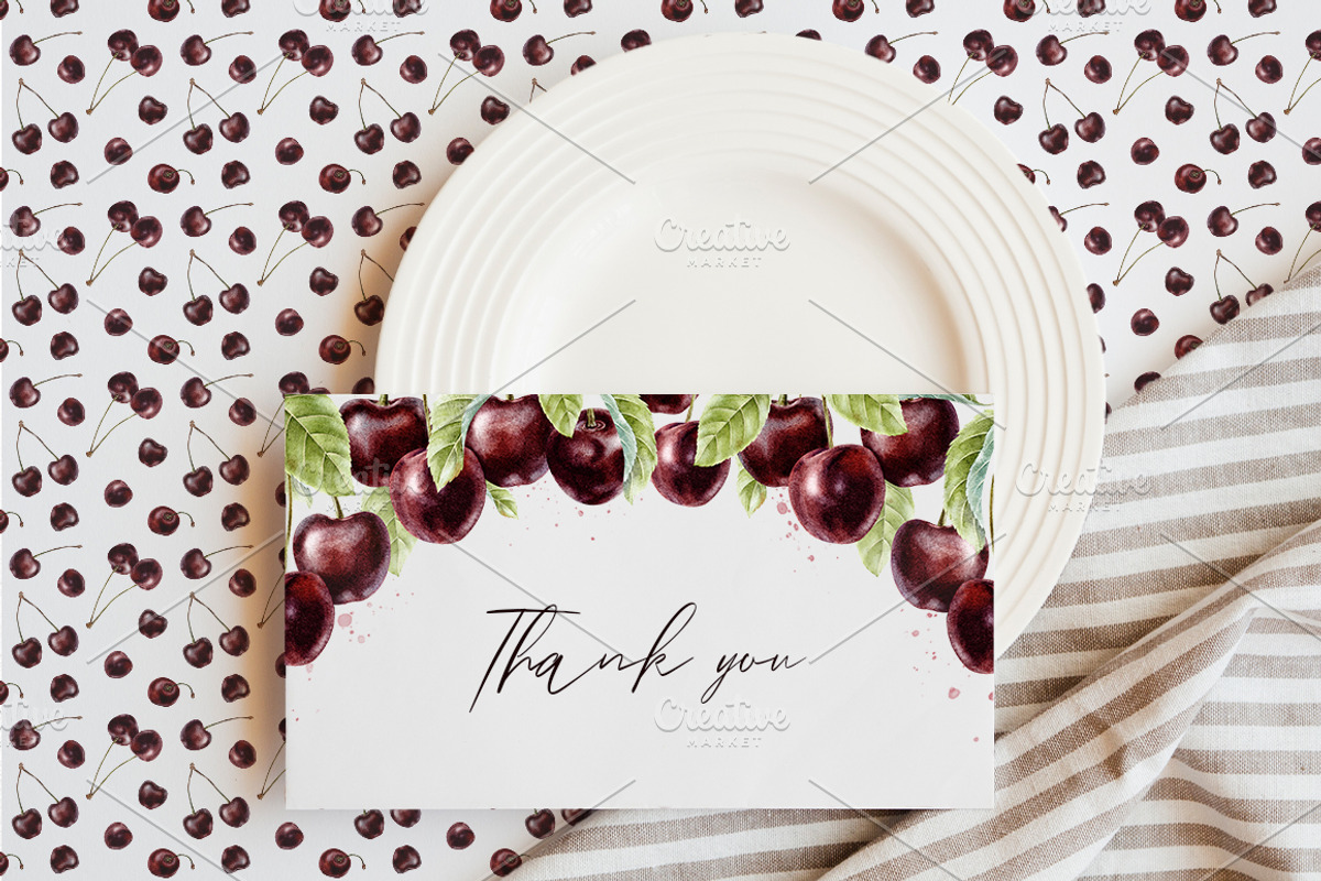 Cherry Watercolor Illustrations, a Food Illustration by Fedulova Art (Photo 13 of 13)