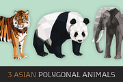3 Asian Polygonal Animals, an Animal Illustration by nordicworker (Thumbnail 1 of 2)