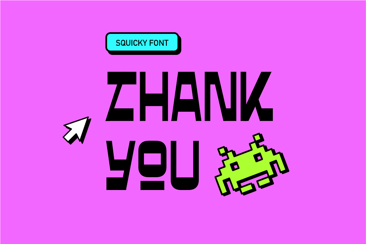 SQUICKY - Retro & Funky Display Font, a Sans Serif Font by Cruizy & Co (Photo 8 of 8)