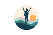 Sunset Mountain Victory Silhouette, an Object Graphic by yasushie (Thumbnail 5 of 16)