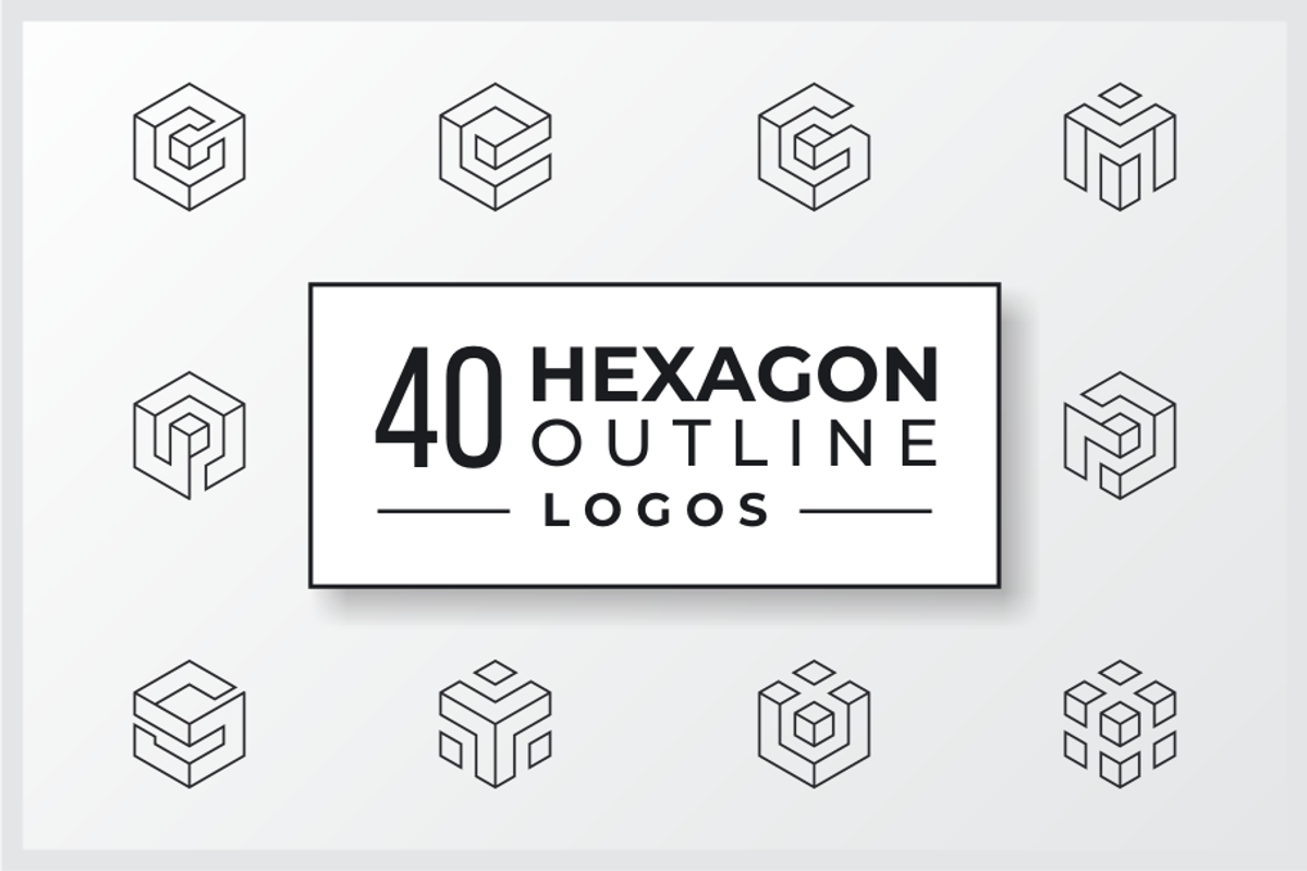40 Hexagon Outline Vector Logos, a Branding & Logo Template by yopie