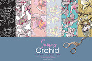 Summer Orchids Seamless Patterns, a Pattern Graphic by Sketchbook Designs (Thumbnail 2 of 9)