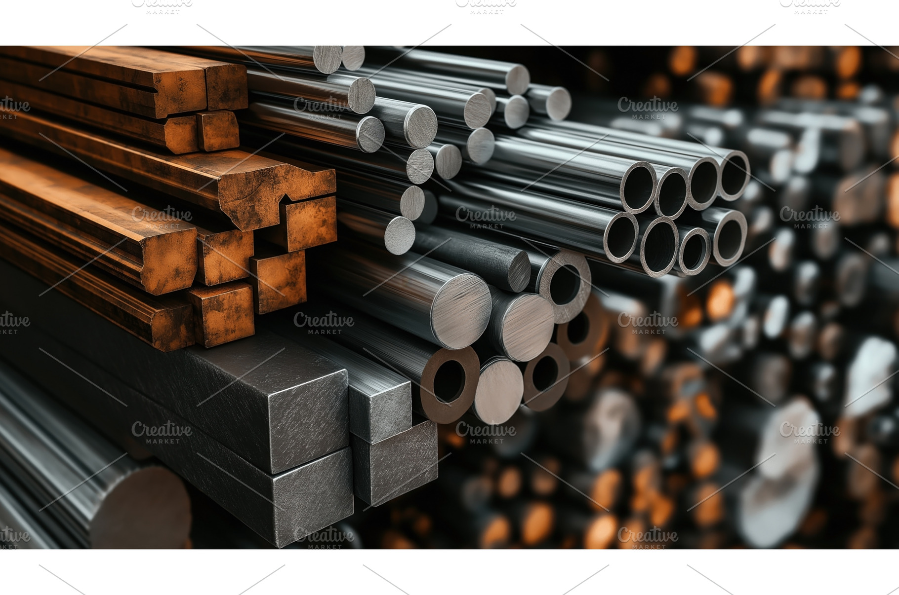 Stacked metal bars and rods with, an Abstract Photo by Sergey Kotenev