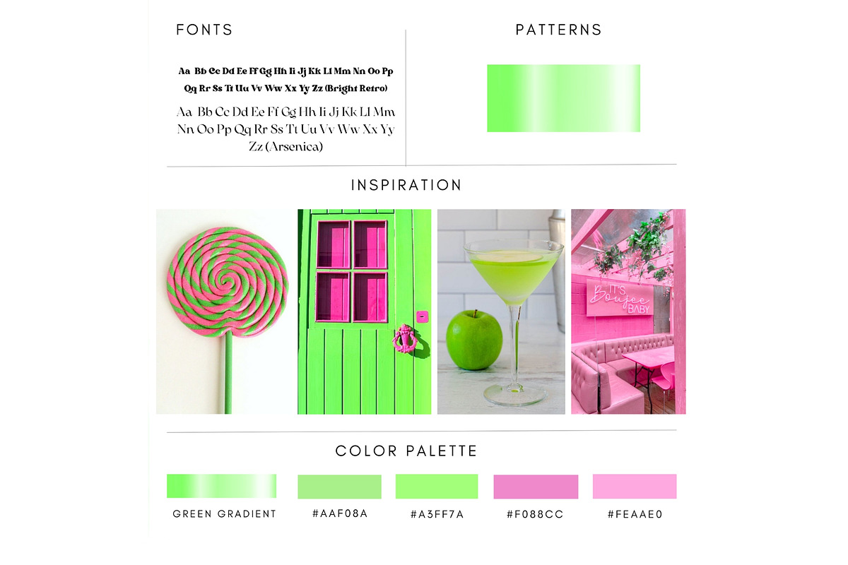 Pink and Green Brand Kit Canva, a Branding & Logo Template by CopertiniStudio (Photo 4 of 8)