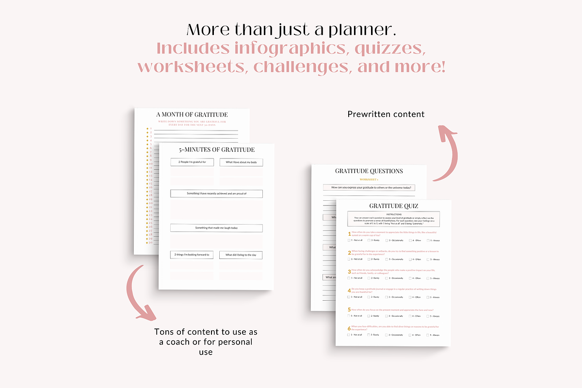 Gratitude planner Canva template, a Design Template by Cate Creates (Photo 2 of 9)