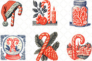 Cozy Winter Candy Cane Clipart, an Illustration by Black Bird Studio (Thumbnail 6 of 6)
