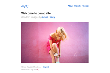 Dsply, for Kirby 2 CMS