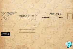 Vintage Postcard Stamp PNGs And SVGs