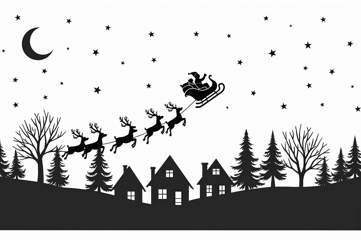 Christmas Night Silhouette Set, an Illustration by BIPLOB EXPERT (Photo 9 of 21)