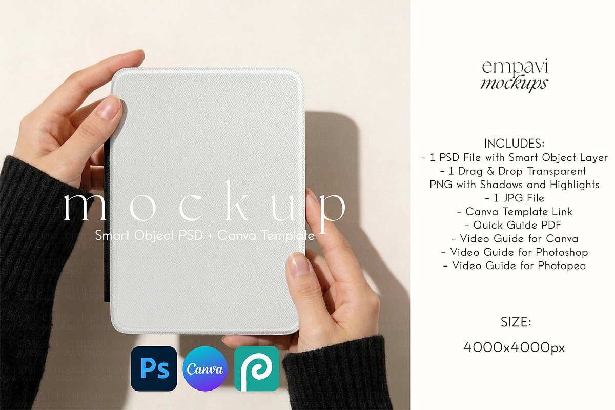 Kindle Case Mockup, an Advertising Mockup by EmpaviMockups (Photo 1 of 8)
