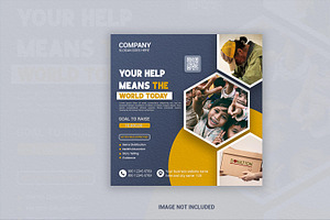 Charity social media post web banner, a Social Media Template by graphics city