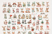 Cute Winter Woodland Clipart 68 PNG, a Seasonal Illustration by EleSArtDesign (Thumbnail 2 of 4)