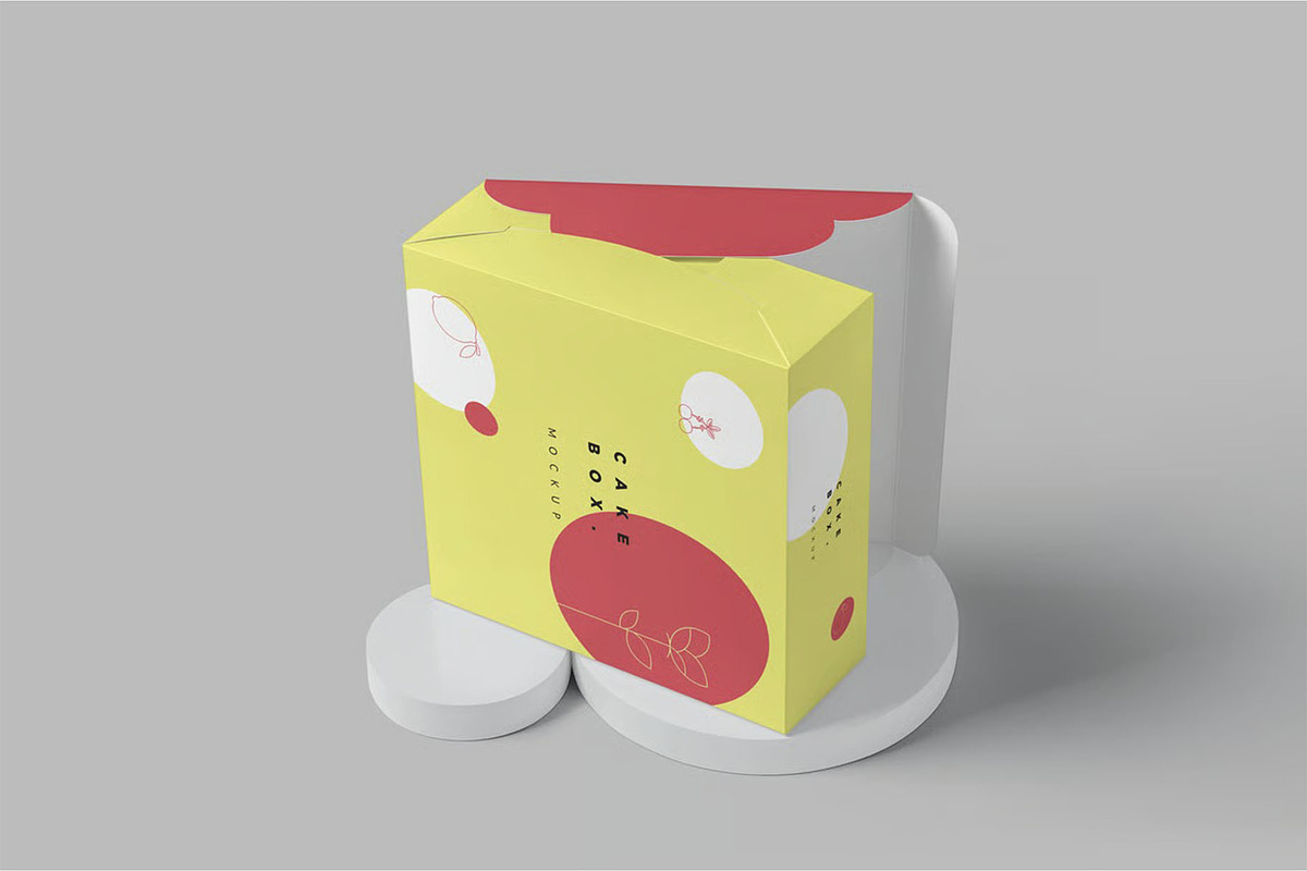 Bakery Cake Box Mockup, a Packaging Mockup by megostudi0 (Photo 4 of 7)