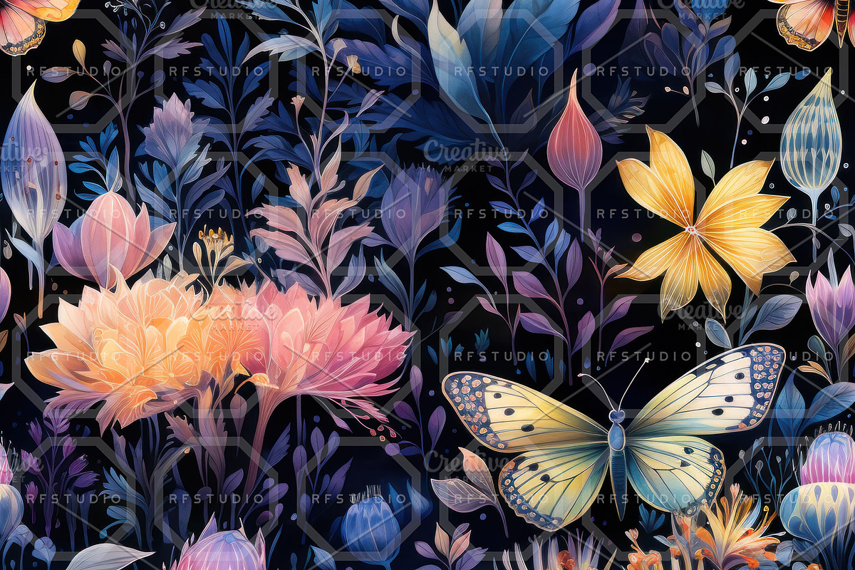 FAERIELIGHT FLORA. Seamless Pack, a Texture Illustration by RefinedFantasyStudio (Photo 2 of 9)