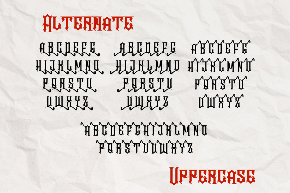 Velgrynd - Display Blackletter Font, a Blackletter Font by Dhabee (Photo 5 of 17)