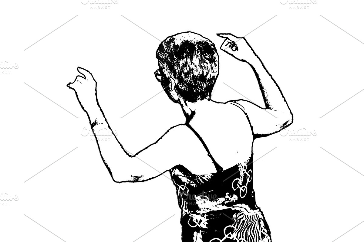 Isolated graphic of mature woman dancing, a Person Illustration by DanFLCreativo